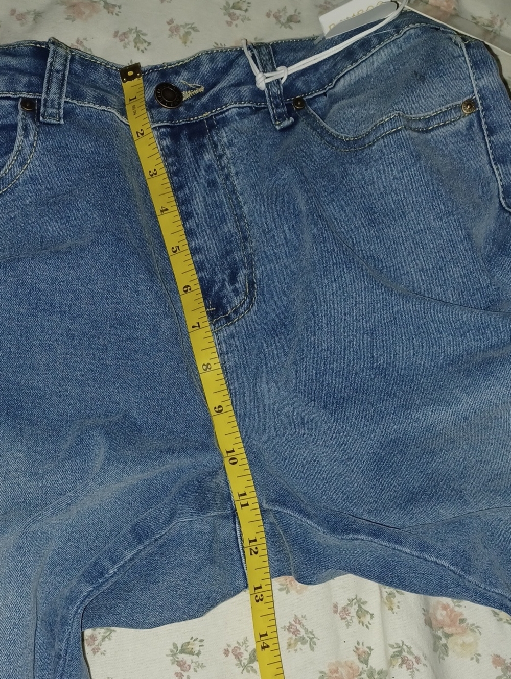 Bamboo Women’s Blue Embroidered Flare Jeans With Floral Side Details Size 13 - Picture 9 of 14